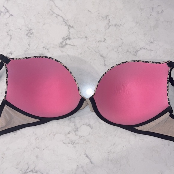 PINK Victoria’s Secret push up leopard print bra-size 36DD - Picture 2 of 6